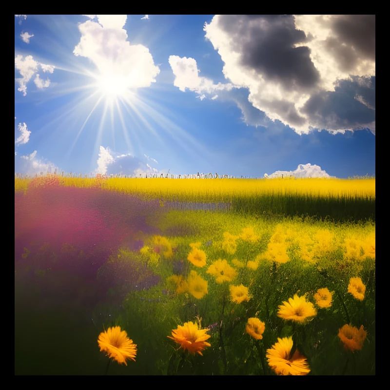 Fleurs jaune ciel bleu d’été