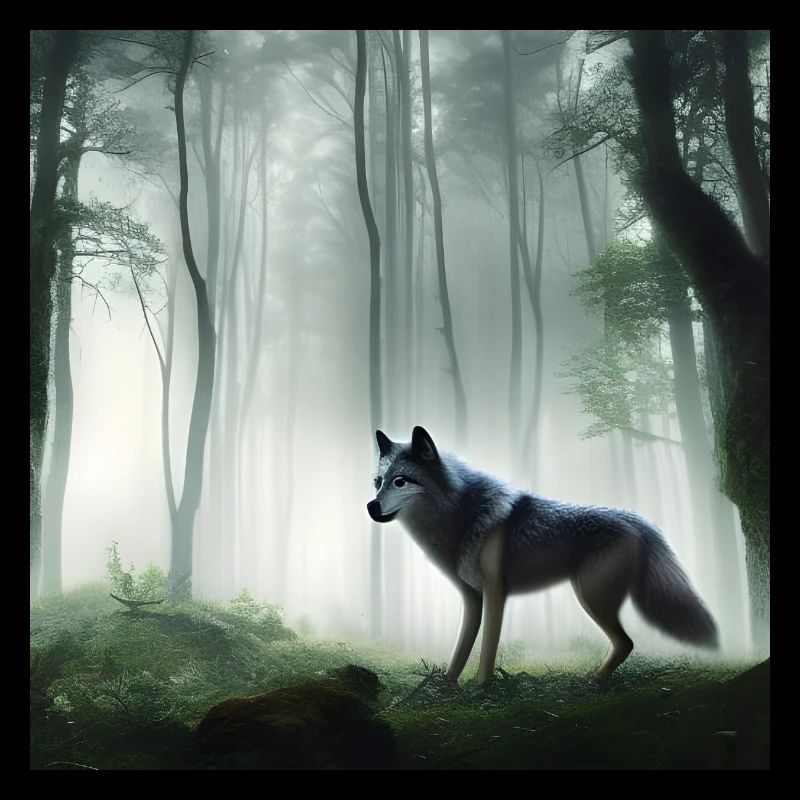 Loup moelleux dans la forêt