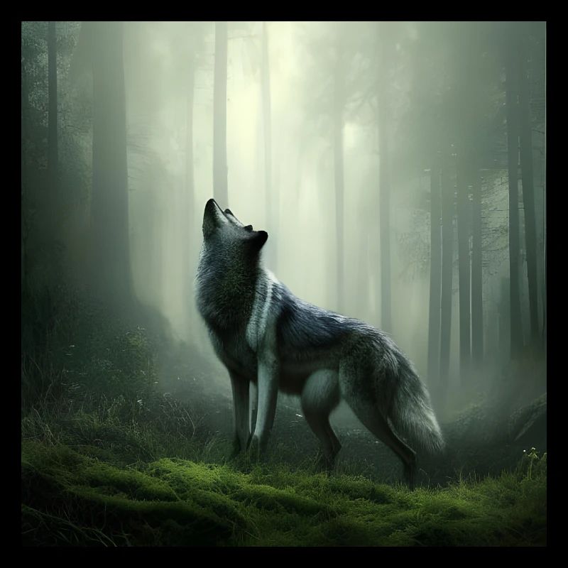 Loup hurlant à minuit