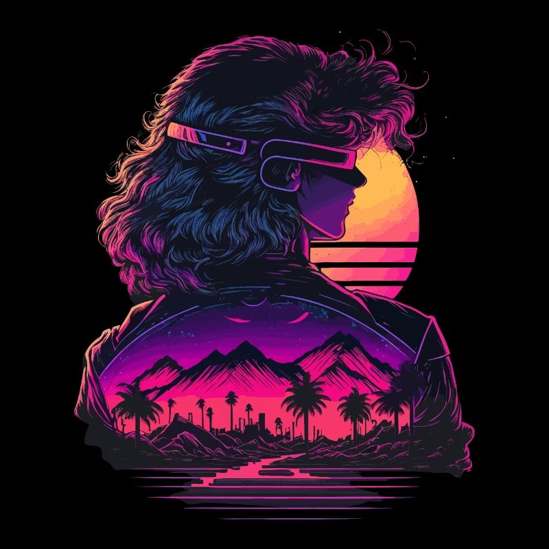 Retrowave Mädchen