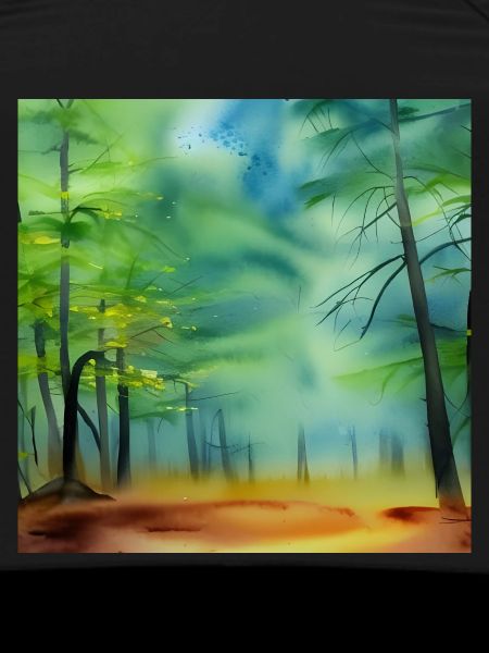 Forêt d’aquarelle brumeuse