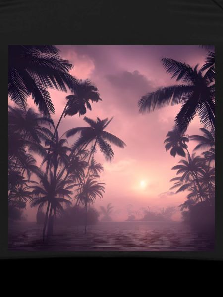 Evening among palm trees