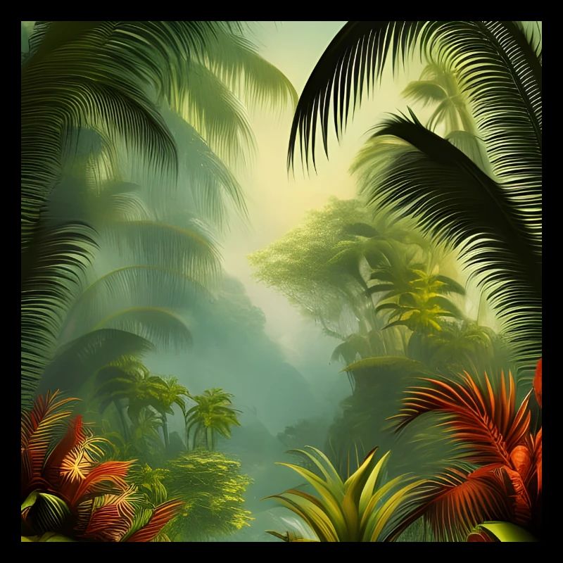 Œuvre d’art exotique de la jungle