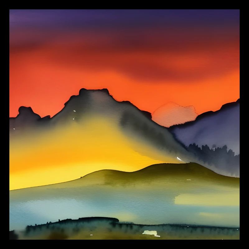 Aquarelle montagne