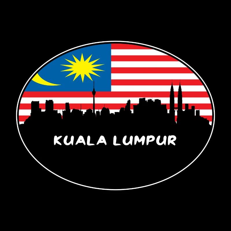 Kuala Lumpur Malaisie Drapeau Skyline Silhouette Trav