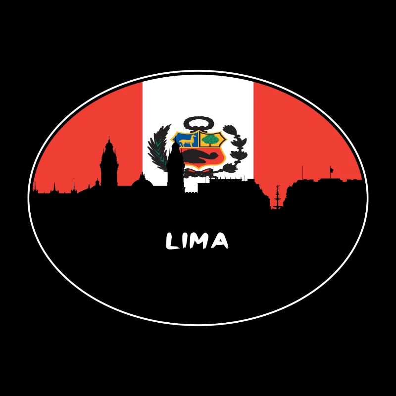 Lima Pérou Drapeau Skyline Voyage Silhouette