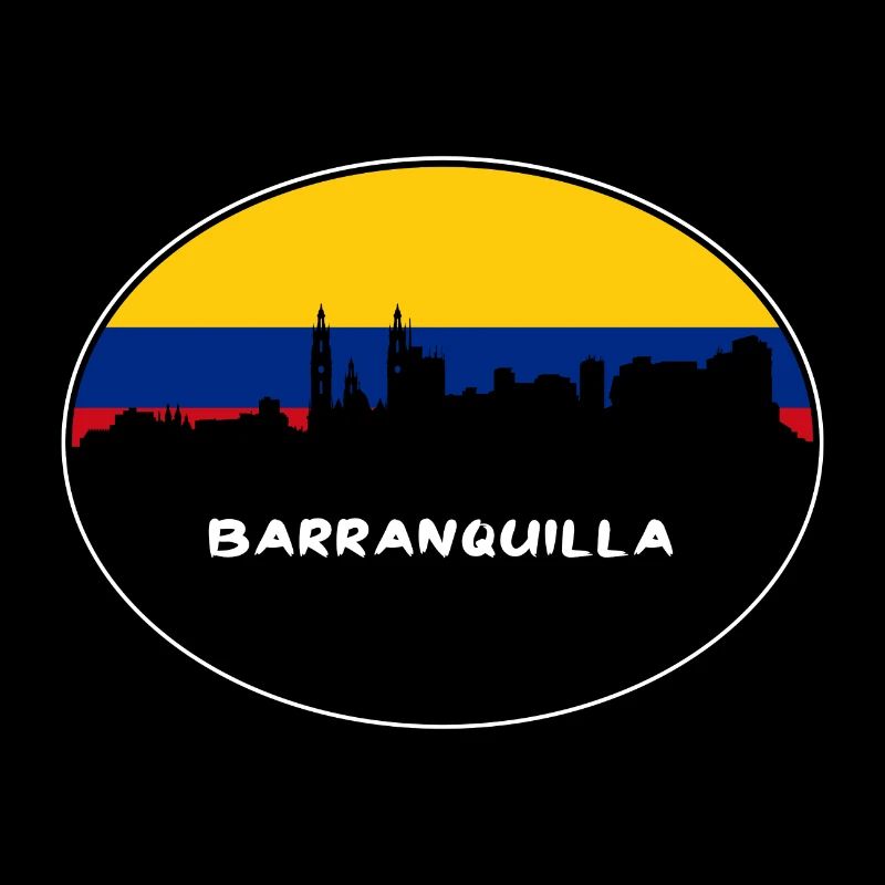 Barranquilla Colombie Drapeau Skyline Silhouette Trav