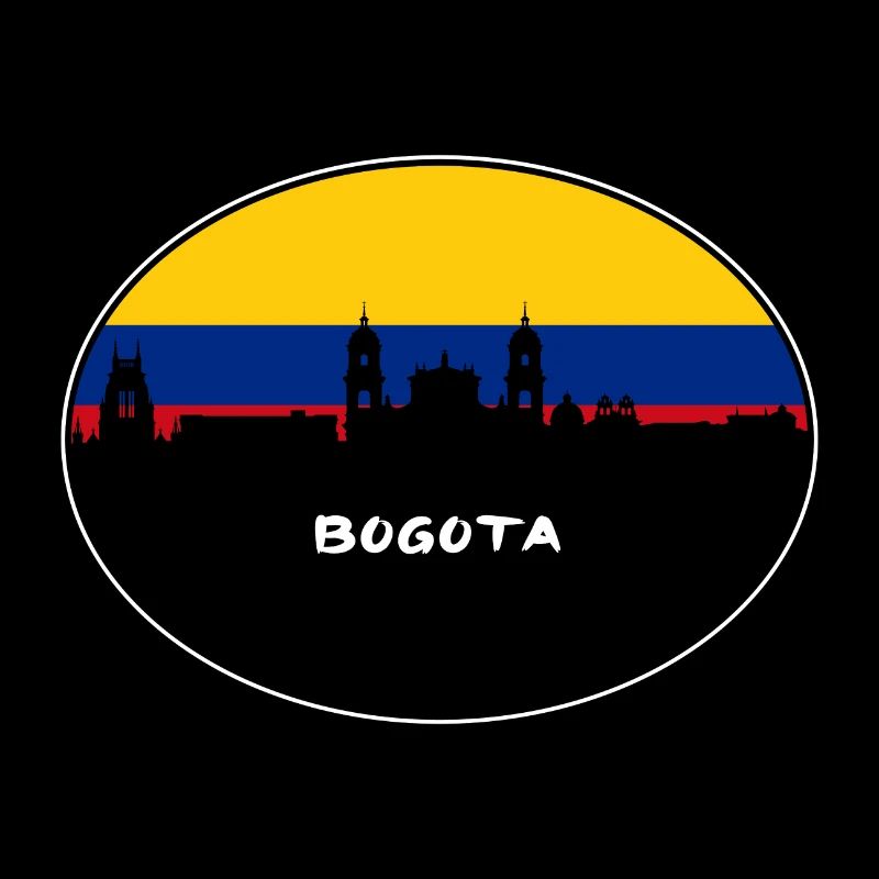 Bogota Colombie Drapeau Skyline Voyage Silhouette