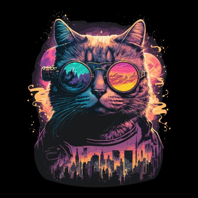 Neon Katze Illustration