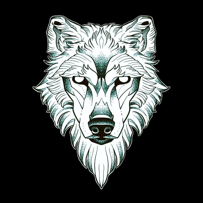 Symmetrisches Wolfs-Dotwork