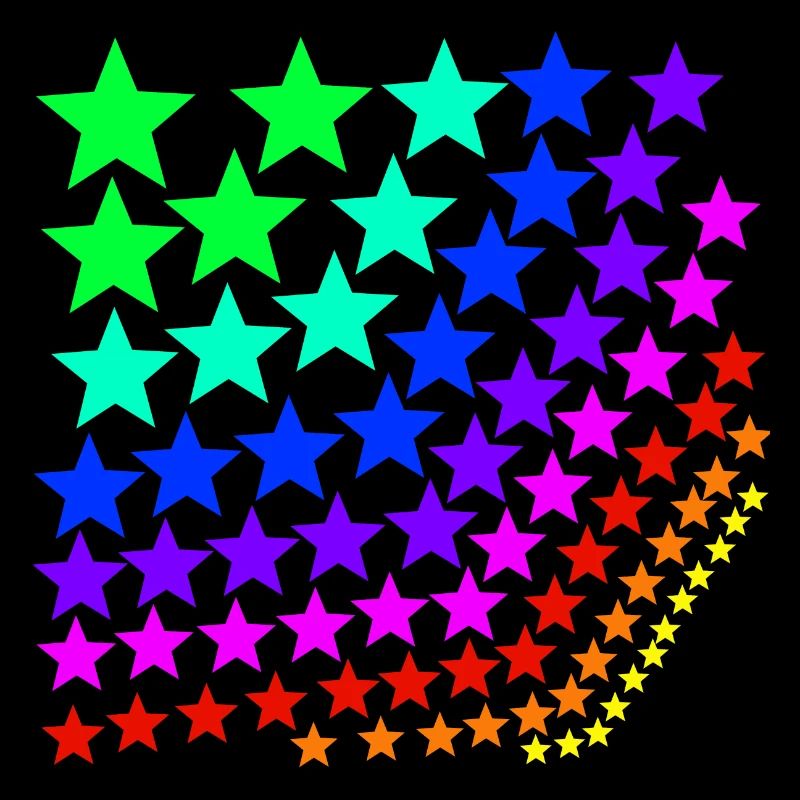 Étoiles colorées Arc-en-ciel