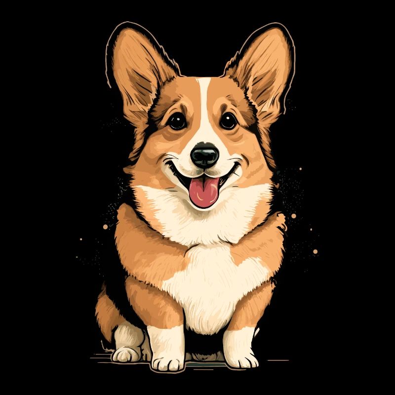 Mignon assis Corgi