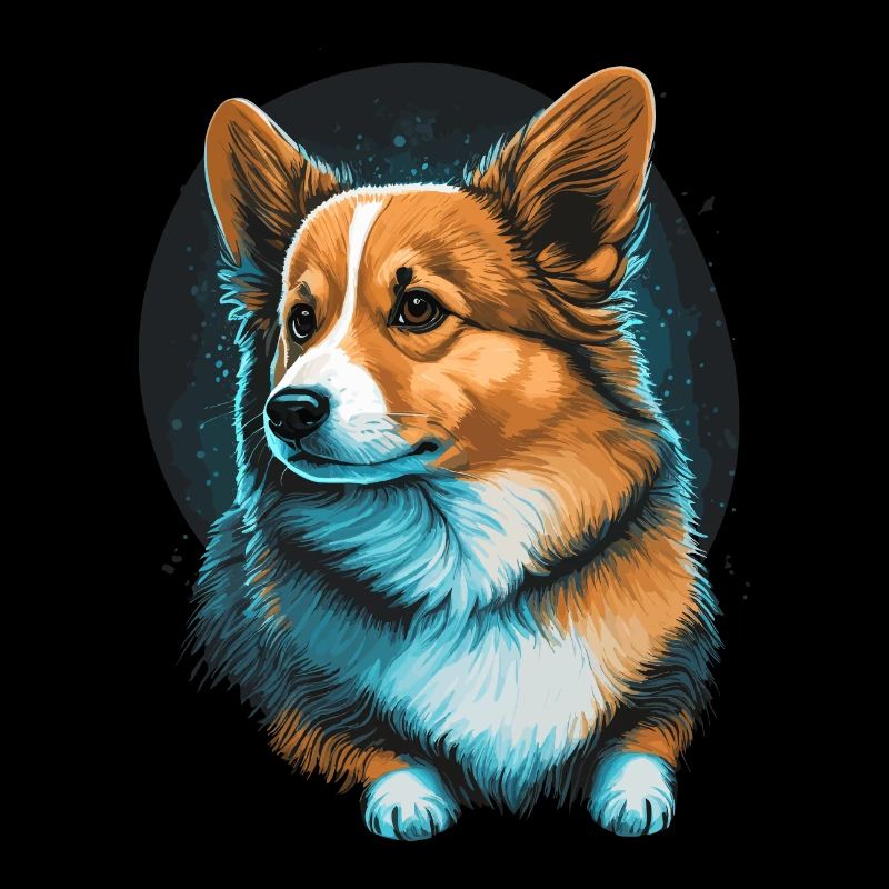 Leuchtender Hintergrund Corgi