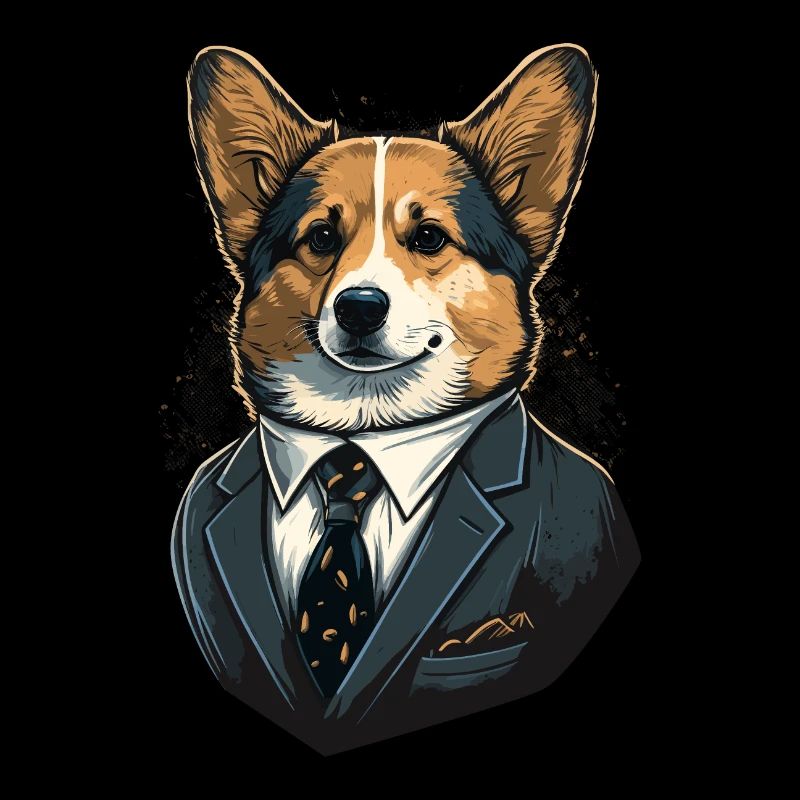 Neat Corgi in suit