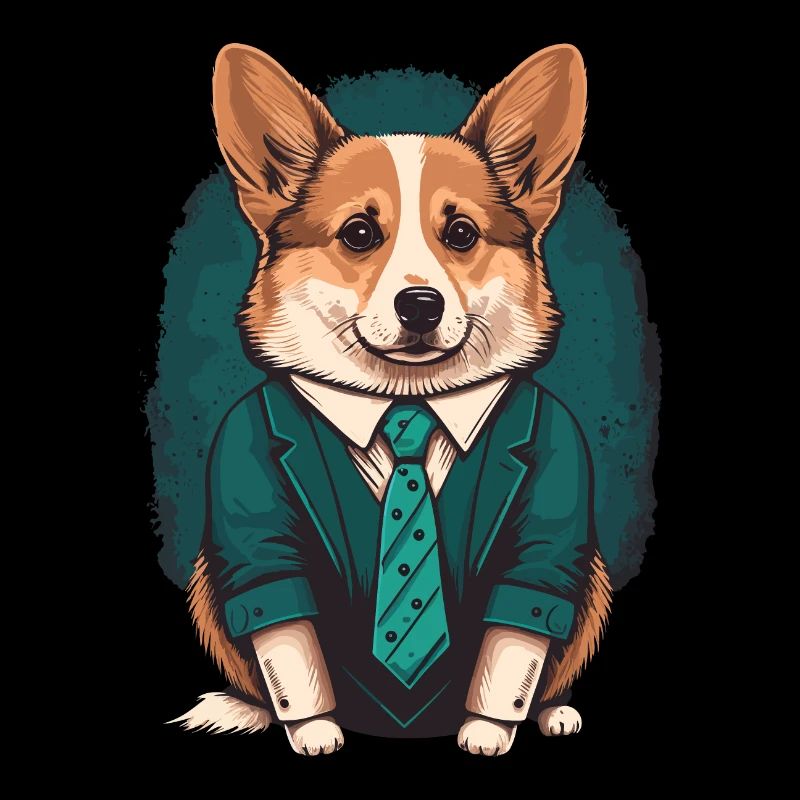 Corgi In Green Suit