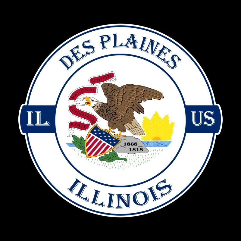 Des Plaines Illinois Flagge USA Souvenir Abzeichen