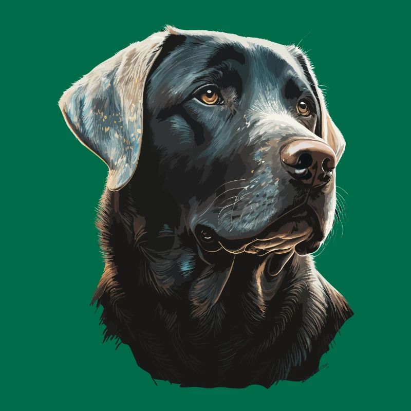 Labrador Retriever on Glowing lights