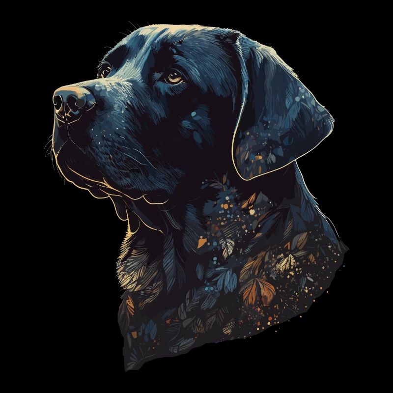 Erstaunlicher Labrador Retriever mit Blättern Stil Körper