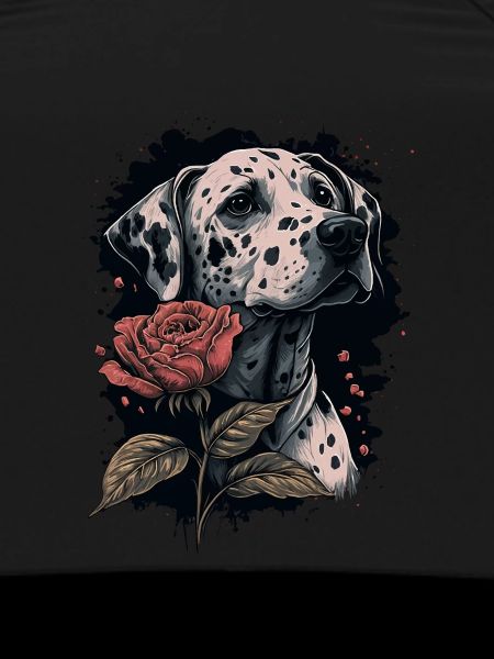 Dalmatian with red rose