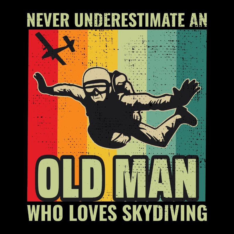 Old Man Skydiving Parachute Skydive Skydiver