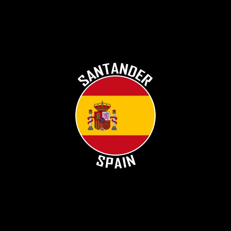 Santander Skyline Spanien Flagge Reise-Souvenir