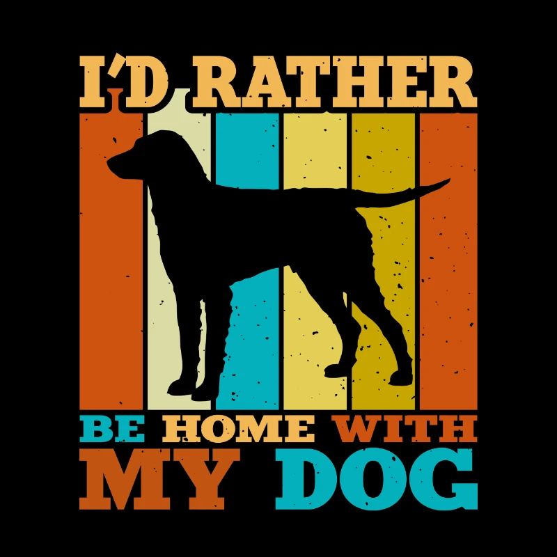 Curly Coated Retriever Dog Silhouette Retro Sunset