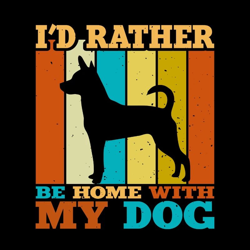 Decker Rat Terrier Dog Silhouette Retro Sunset