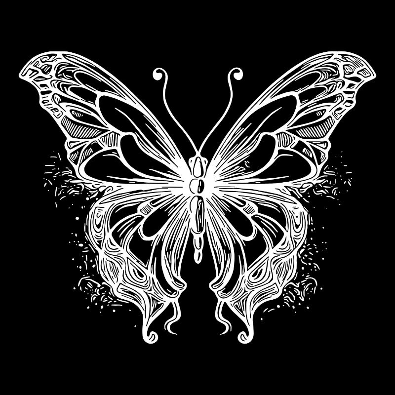 Thin Tattoo Lines Style Butterfly Dream