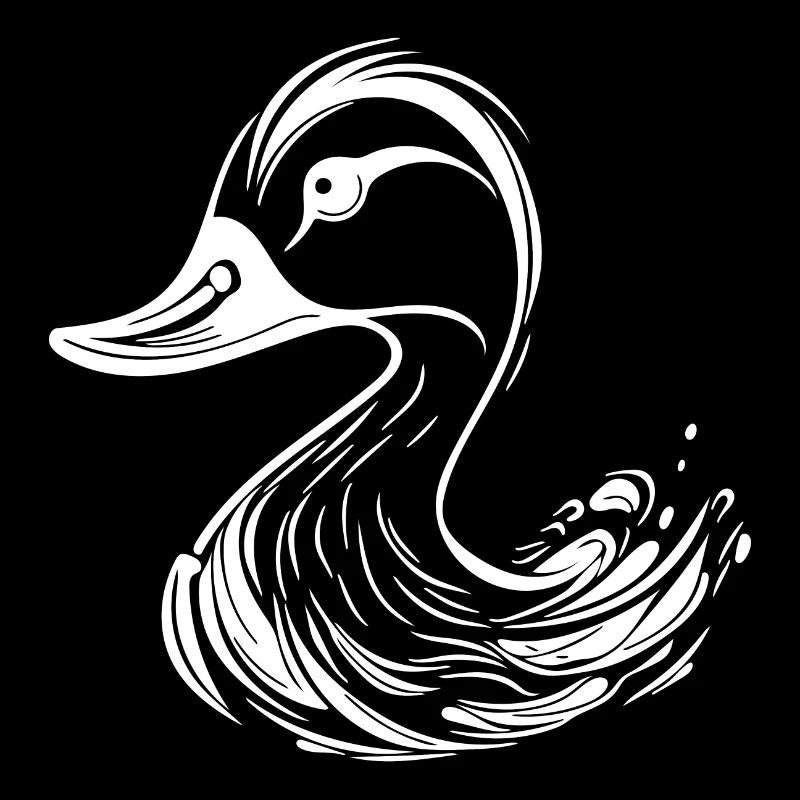 Cute Tattoo Style Duck