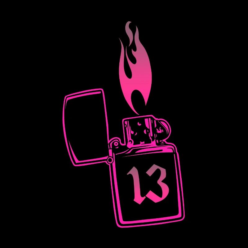 Briquet feu numéro 13 rose