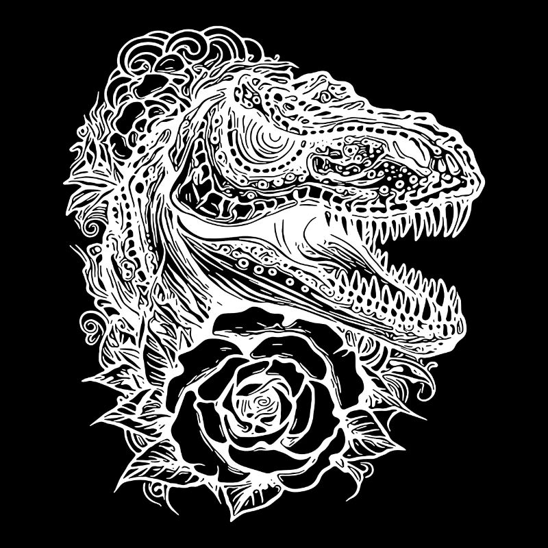 Dinosaurier Tattoo Dino Blumen T-Rex Style