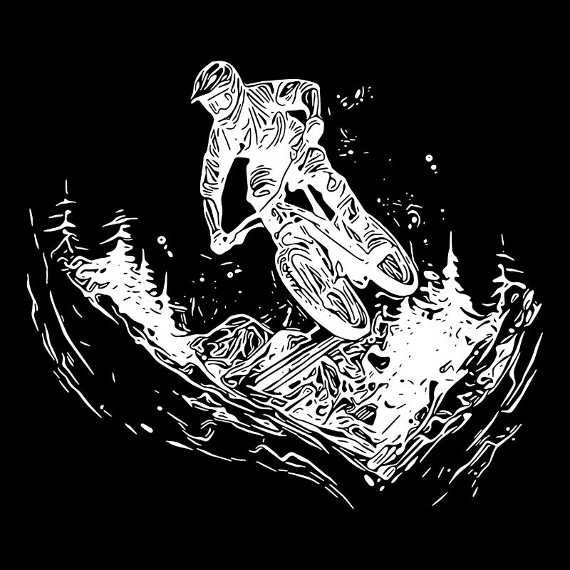 Saut VTT vélo descente en forêt
