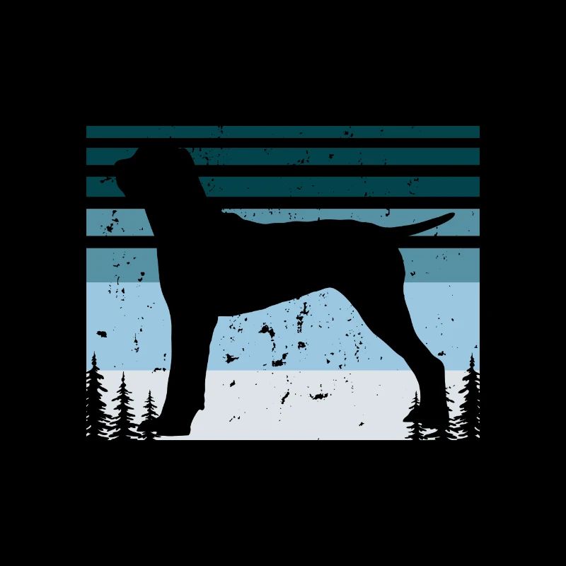 Ariege Pointer Dog Lover Silhouette Vintage Sunset