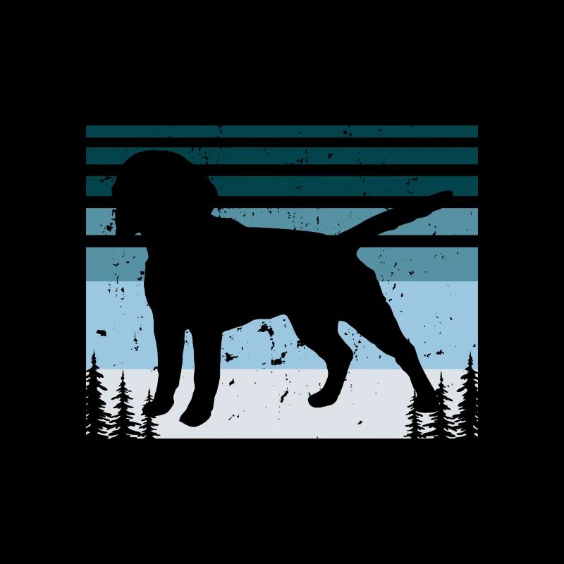 Beagle chien amant silhouette Vintage coucher de soleil