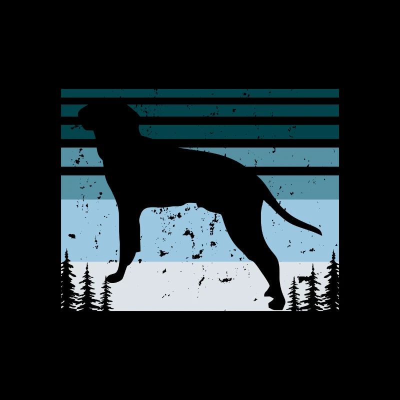 Braque Saint Germain Hund Silhouette Retro Sonnenuntergang