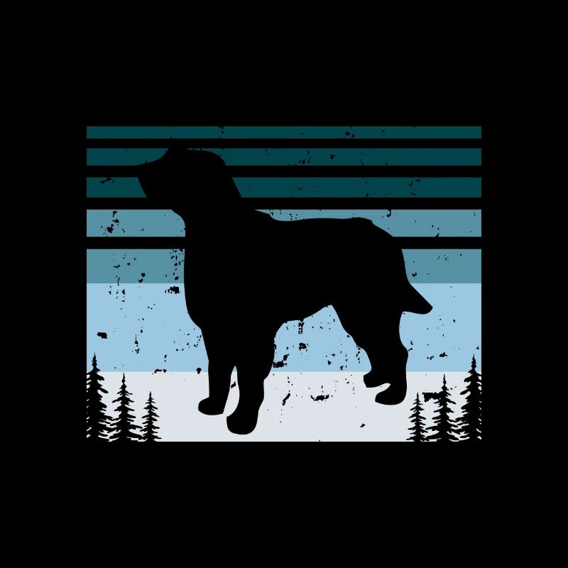 Briquet Griffon Vendeen Dog Silhouette Retro Sun