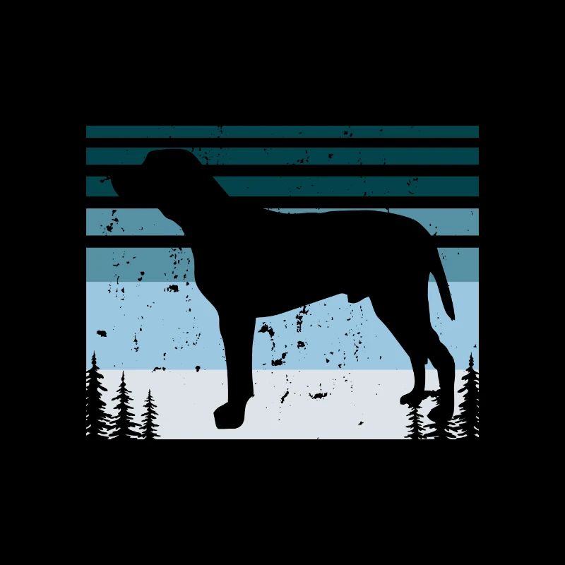 Braque Du Bourbonnais Chien Silhouette Rétro Coucher de Soleil