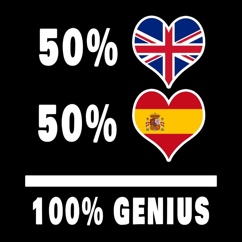 Spanien und Großbritannien 100% Genius Flagge