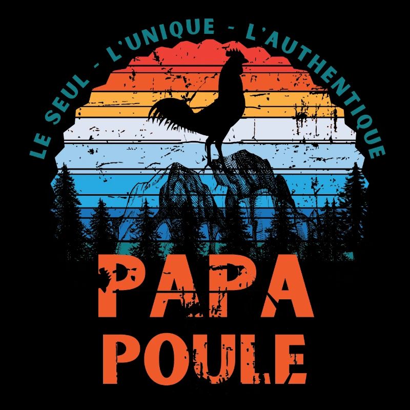Papa Henne Geschenk T-Shirt Daddy Henne authentisch