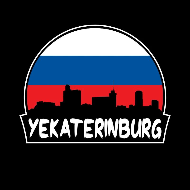 Ekaterinbourg Russie Drapeau Skyline Silhouette Trave