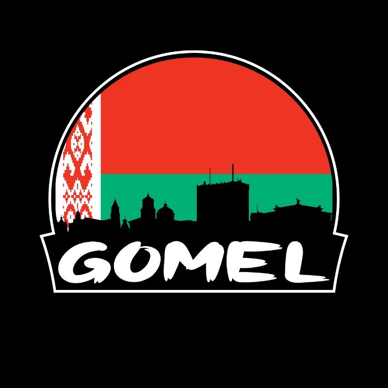 Gomel Belarus Flag Skyline Silhouette Travel