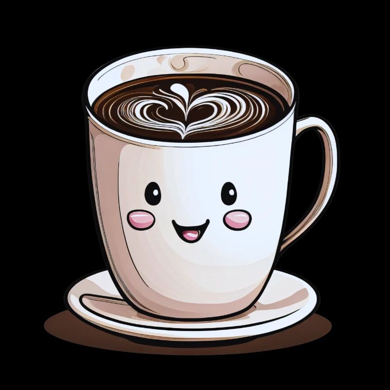 Lächelnde Tasse Kaffee