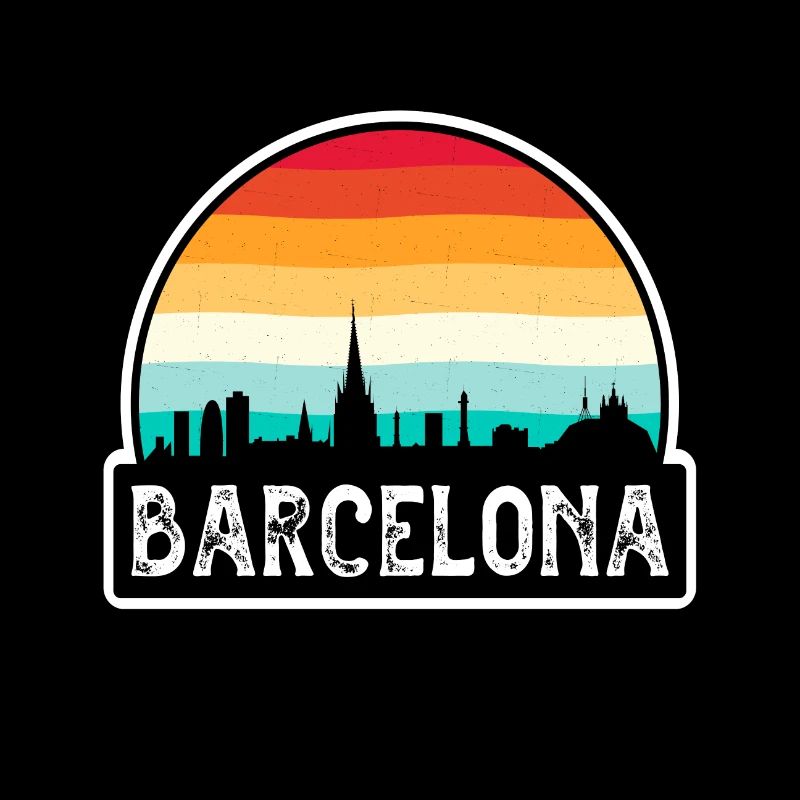 Barcelone Espagne Flag Skyline Souvenir de voyage