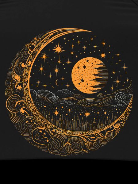 Moon with stars