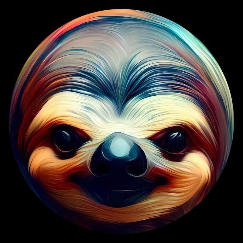 Colorful Abstract Sloth, Creative Animal Design