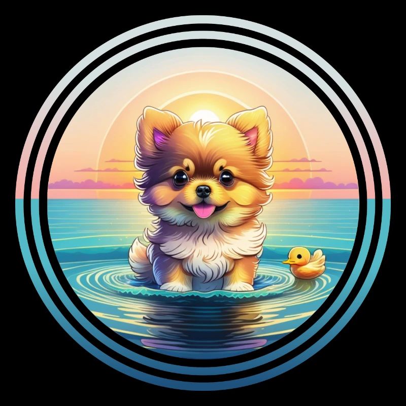 Chiot Poméranie - en vacances