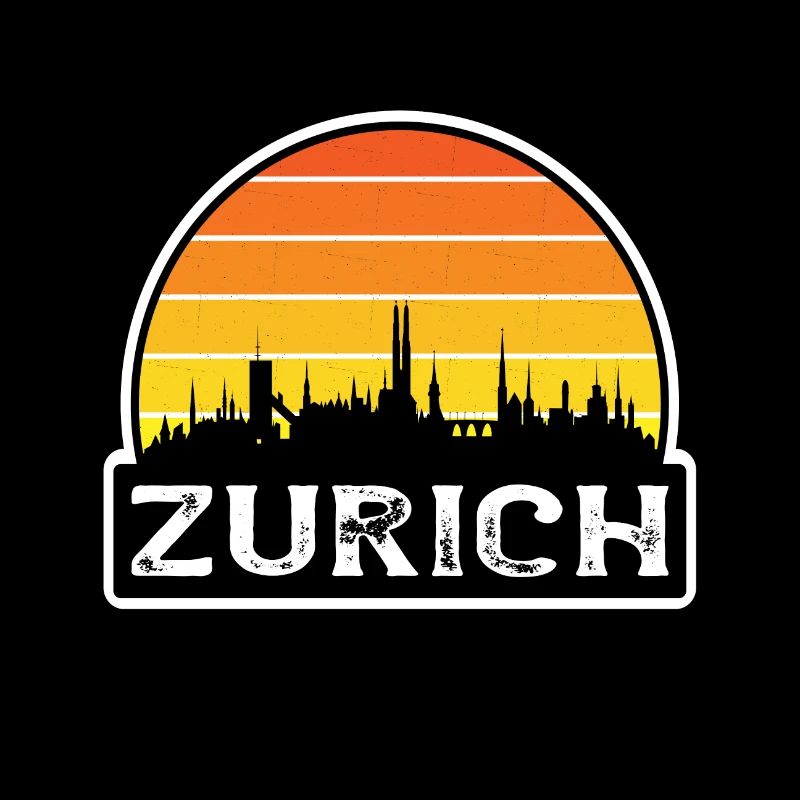 Zurich Suisse Flag Skyline Souvenir de voyage