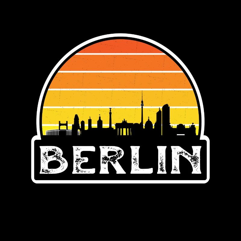 Berlin Deutschland Flagge Skyline Reise Souvenir