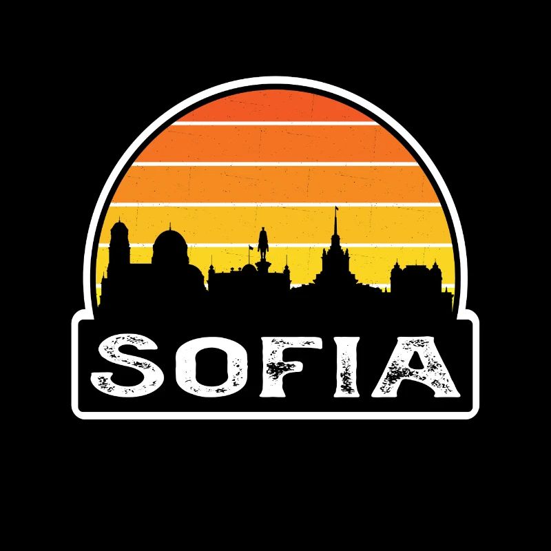 Sofia Bulgaria Flag Skyline Travel Souvenir
