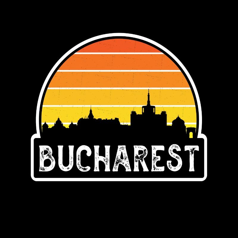 Bucarest Roumanie Flag Skyline Souvenir de voyage